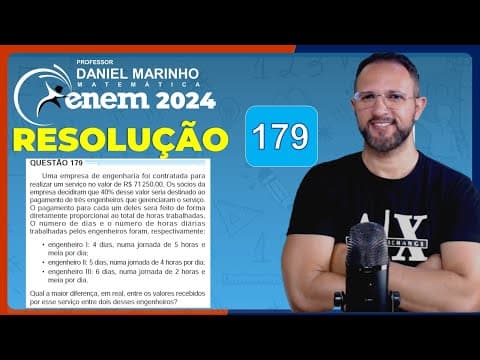 Thumbnail da aula: 🔴 RESOLUÇÃO DO ENEM 2024 | MATEMÁTICA | CADERNO AZUL - Questão 179