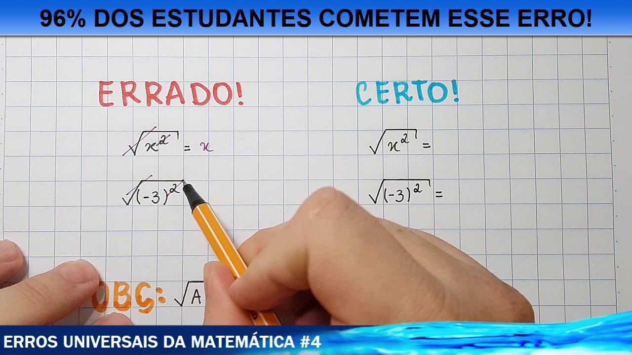 Thumbnail: ☑️ 96% ERRAM essa conta! Erros Universais IV - Raiz quadrada com radicando literal