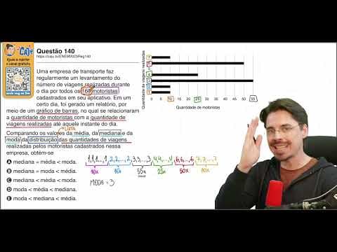 Thumbnail da aula: [ENEM 2023] 140 📘 MÉDIA ARITMÉTICA Uma empresa de transporte faz regularmente um levantamento do
