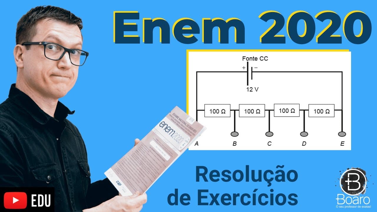 Thumbnail: ENEM 2020 - RESOLUÇÃO dos EXERCÍCIOS - Um estudante tem uma fonte de tensão com corrente contínua