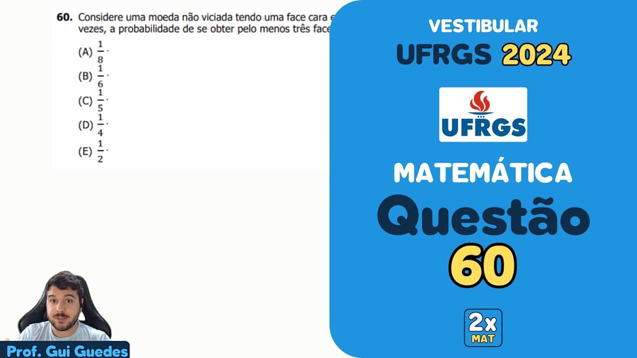 Thumbnail: Resolução Matemática UFRGS 2024 - Questão 60 | Matemática em Dobro