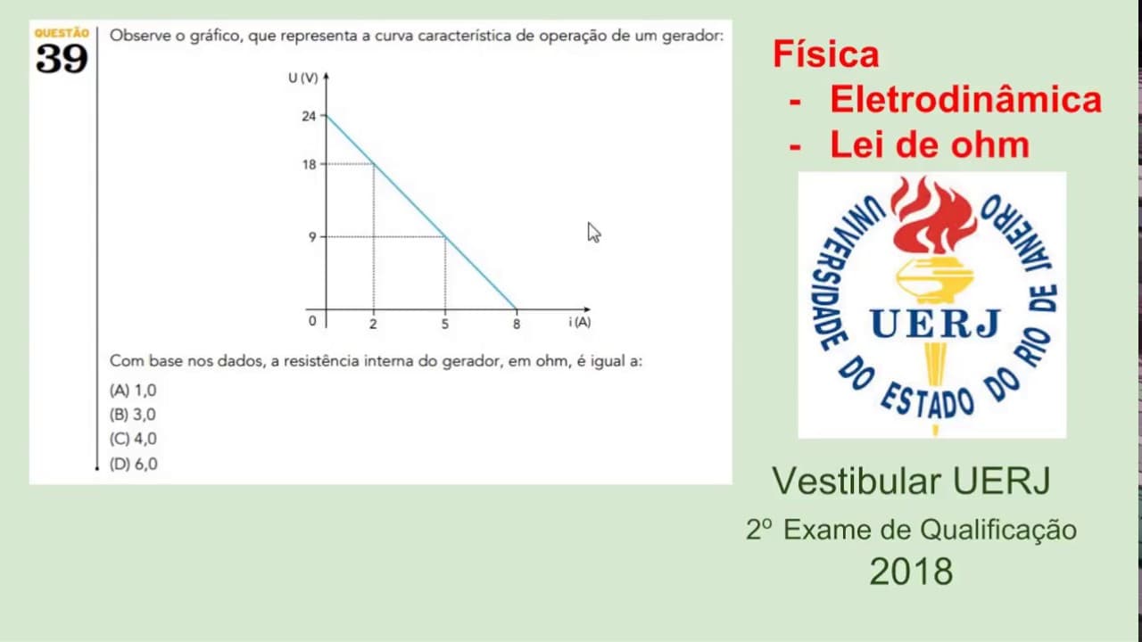 Thumbnail: Física - Vestibular UERJ 2018 - 2 Exame de Qualificação - Questão 39