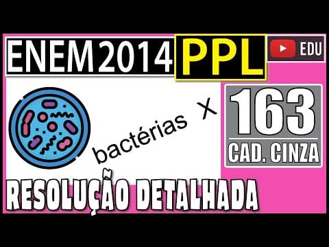 Thumbnail da aula: [ENEM 2014 PPL] 163 📓 POTENCIAÇÃO Pesquisas indicam que o número de bactérias X é duplicado a