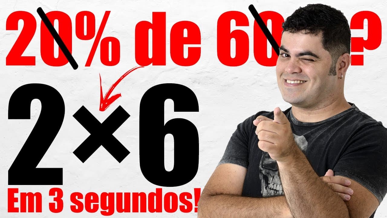 Thumbnail: ⚠️ PORCENTAGEM EM 3 SEGUNDOS! ⏱ Truque para Calcular Porcentagem de um Jeito FÁCIL, RÁPIDO E PRÁTICO