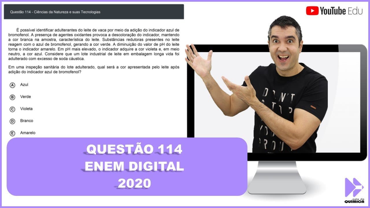 Thumbnail: QUÍMICA ENEM DIGITAL 2020! "É possível identificar adulterantes do leite de vaca por meio da ..."