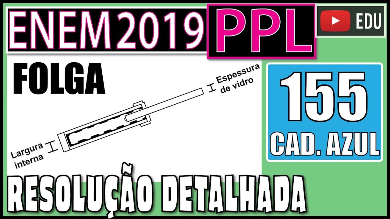 Thumbnail: [ENEM 2019 PPL] 155 📘 FOLGA Um vidraceiro é contratado para colocar uma porta de vidro que