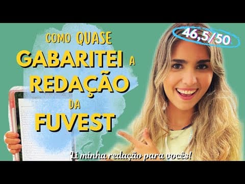 Thumbnail da aula: 📝Lendo minha redação da Fuvest, quase gabaritei- contei todas estratégias de como fazer redação!