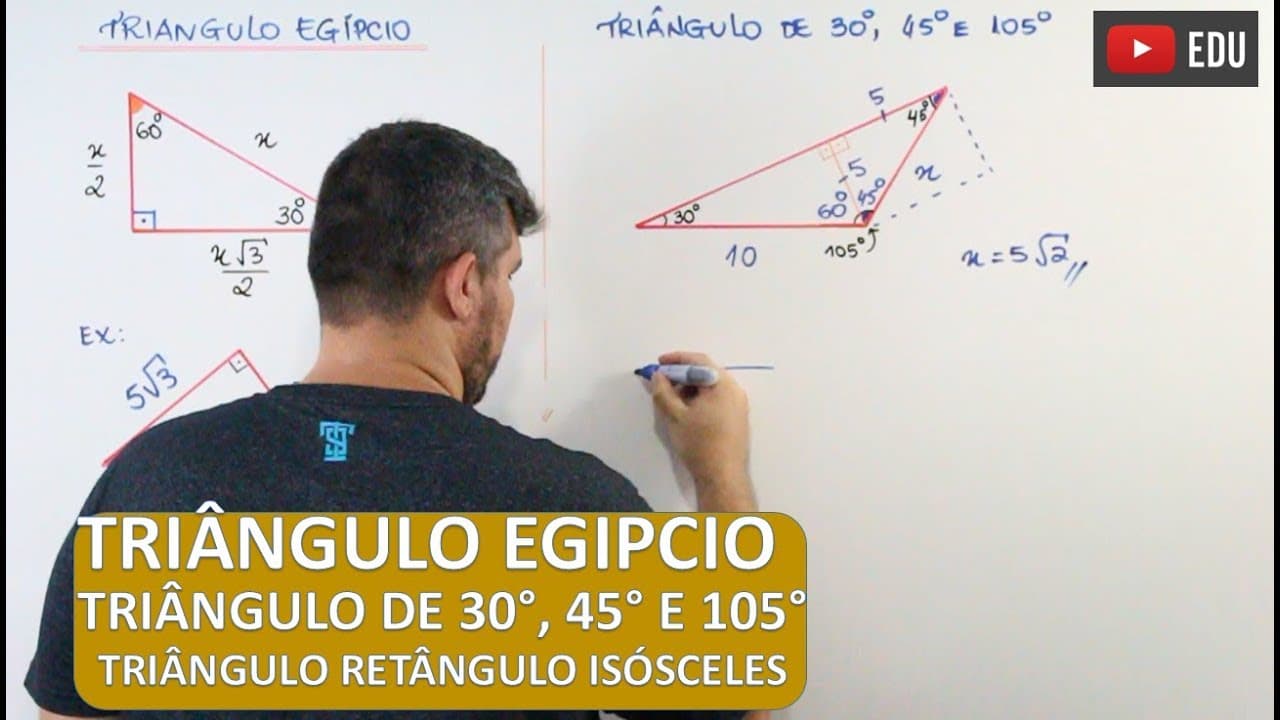 Thumbnail: Triângulo Egipcio, Triângulo de 30°, 45° e 105° e Triângulo Retângulo Isósceles