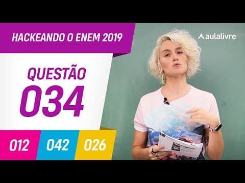 Thumbnail da aula: Enem 2019 | Português: Estratégias Argumentativas | Questão 34 (branco)