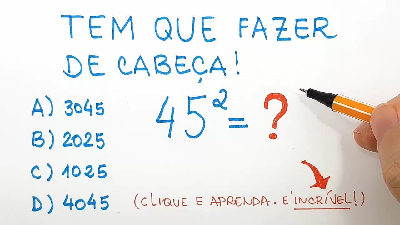 Thumbnail: 🔥 HELP MATEMÁTICA BÁSICA - Desafios - Quadrado de Número com final 5 #51 🔥