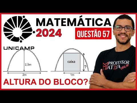 Thumbnail da aula: Altura da Caixa | Resolução UNICAMP 2024 | Primeira Fase Matemática   Questão 57