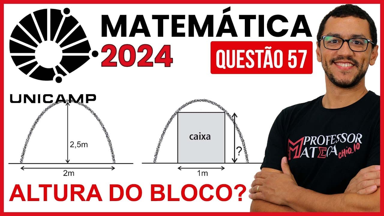 Thumbnail: Altura da Caixa | Resolução UNICAMP 2024 | Primeira Fase Matemática   Questão 57
