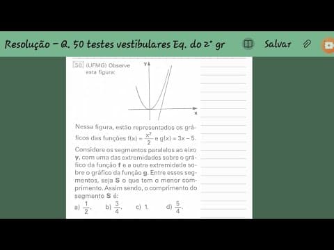 Thumbnail da aula: Resolução da questão 50 - livro de Smole & Diniz (2007) sobre equações de 2° grau