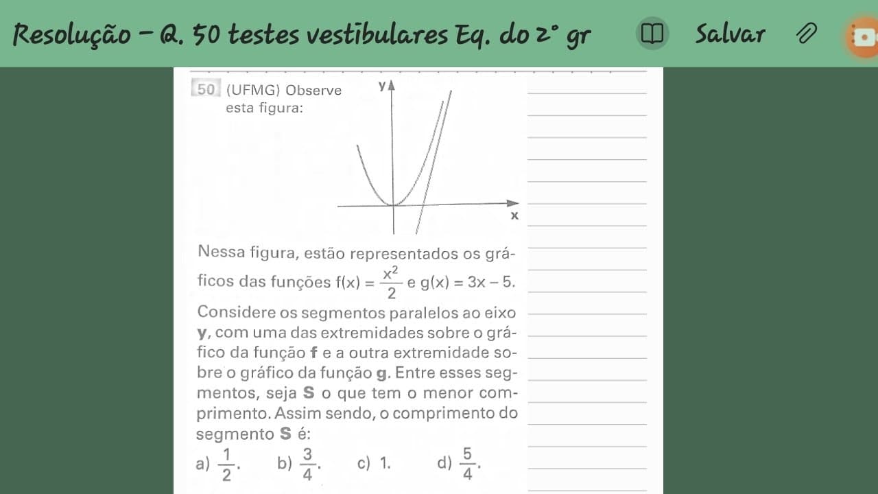 Thumbnail: Resolução da questão 50 - livro de Smole & Diniz (2007) sobre equações de 2° grau