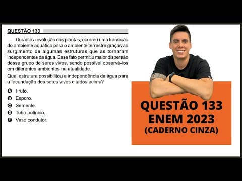 Thumbnail da aula: BIOLOGIA ENEM 2023! "Durante a evolução das plantas..."