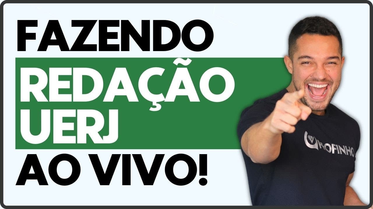 Thumbnail: Fazendo redação modelo UERJ ao vivo | PROFINHO da REDAÇÃO