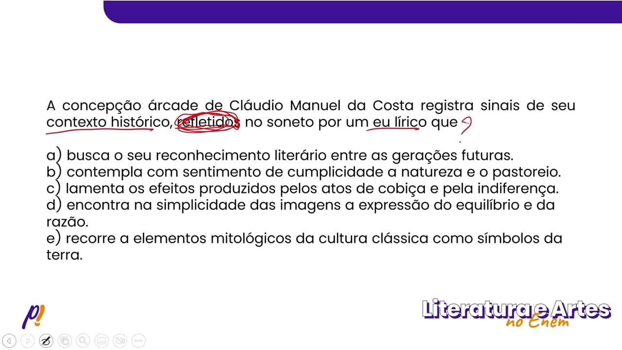 Thumbnail: ENEM DIGITAL 2020 - Era Colonial | Leia a posteridade, ó pátrio Rio, Em meus versos teu...