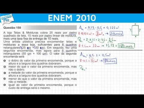 Thumbnail da aula: ENEM 2010 Matemática #15 - Conversão de Centímetros para Metros, Perímetro e Área de Retângulos