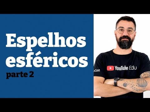 Thumbnail da aula: Espelhos esféricos: côncavos e convexos - Parte 2 - Aula 5 - Física Ótica - Prof. Henrique