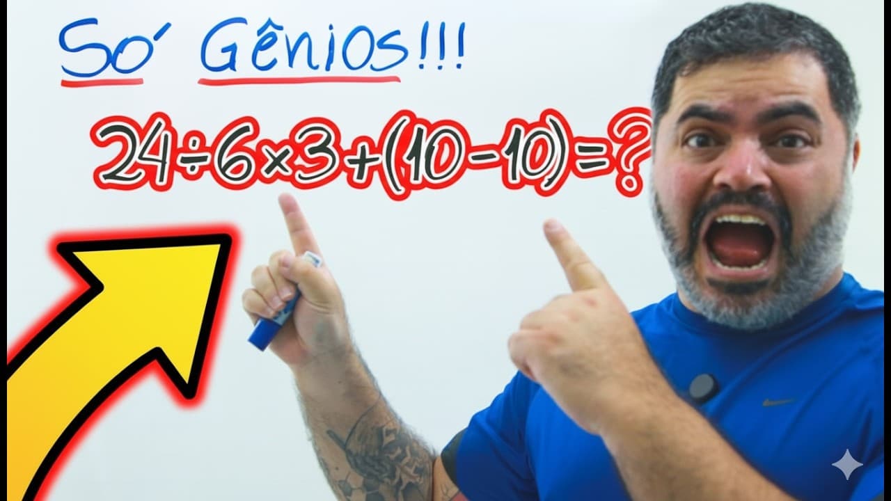 Thumbnail: SÓ GÊNIOS CONSEGUEM RESOLVER essa Expressão Numérica Bugante! Aprenda a calcular em 3 segundos!