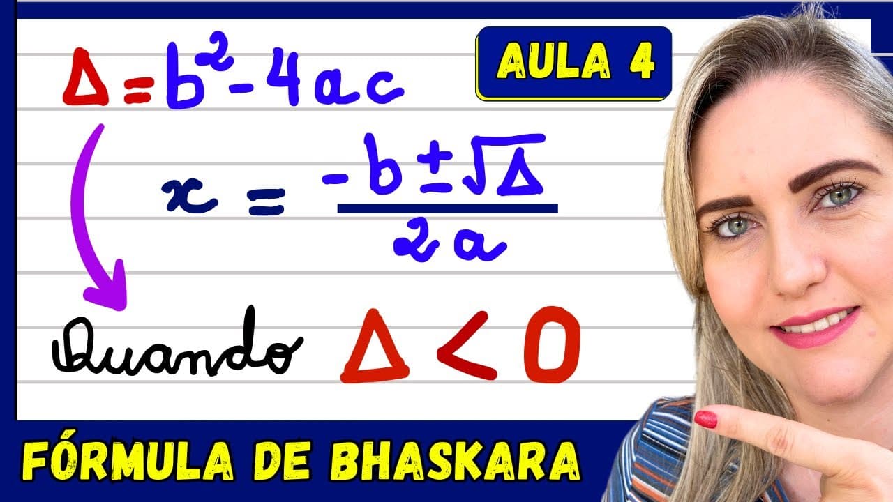 Thumbnail: DELTA NEGATIVO! A EQUAÇÃO NÃO TEM SOLUÇÃO!EXPLICAÇÃO DE EQUAÇÃO DO 2º GRAU COM FÓRMULA DE BHASKARA.