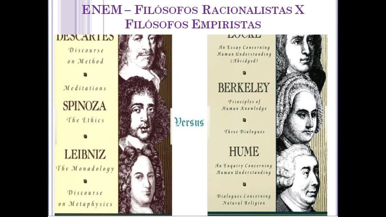 Thumbnail: Filósofos Racionalistas X Filósofos Empiristas - Epistemologia - nas provas do ENEM de 2012 a 2020