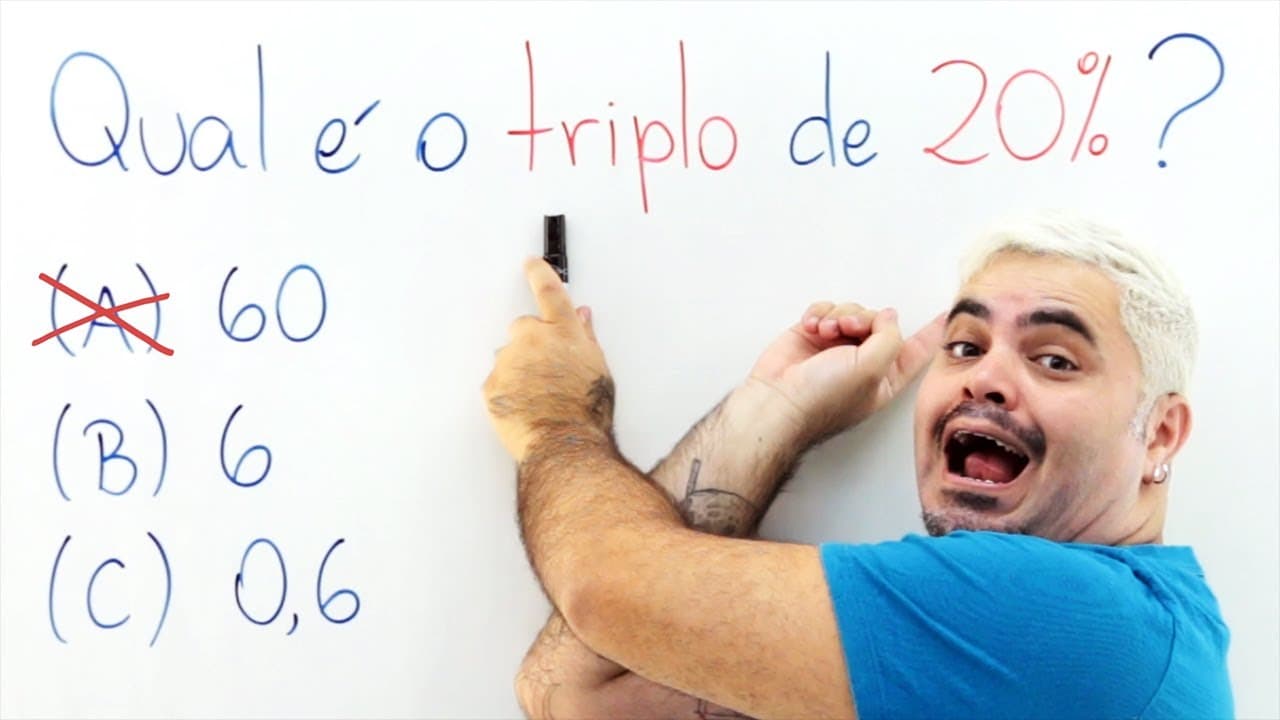 Thumbnail: 🤯 Qual é o TRIPLO de 20%? Você consegue calcular esse VALOR PERCENTUAL?