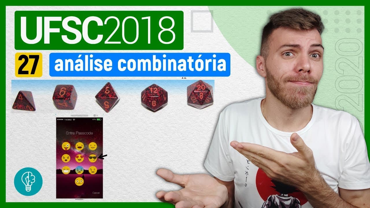 Thumbnail: 27 VESTIBULAR UFSC 2018/1 - ANÁLISE COMBINATÓRIA - A filha do Arnaldo instalou um aplicativo que