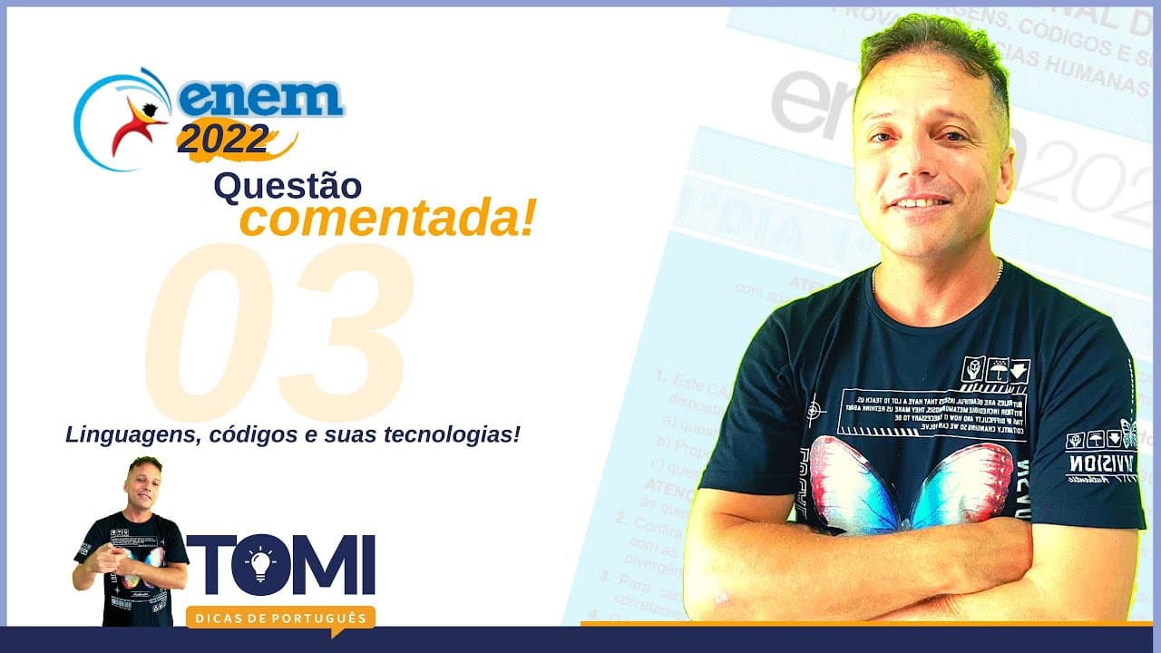 Thumbnail: Enem 2022 - terceira questão de língua portuguesa comentada