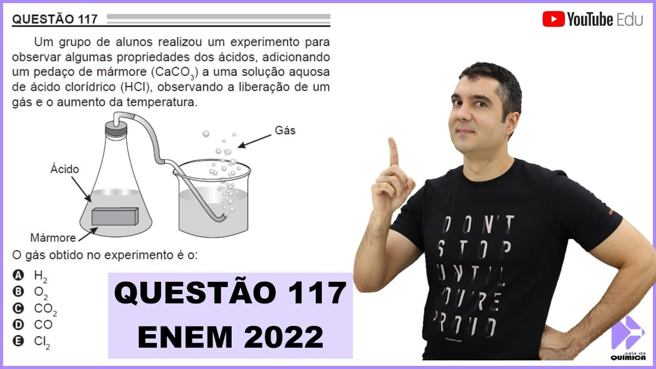 Thumbnail: QUÍMICA ENEM 2022! "Um grupo de alunos realizou um experimento para observar algumas ..."
