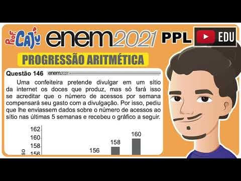 Thumbnail da aula: [ENEM 2021 PPL] 146 📘 PROGRESSÃO ARITMÉTICA Uma confeiteira pretende divulgar em um sítio da
