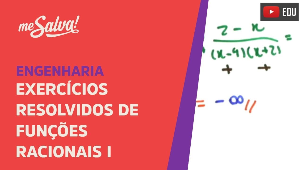 Thumbnail: Me Salva! Exercícios Resolvidos de Cálculo I - EXLIM04 - Funções Racionais I