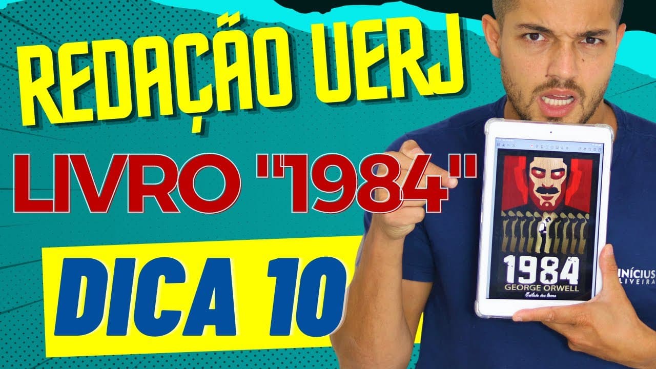 Thumbnail: SPOILER DE TEMA! | UERJ 2021 | Livro "1984", GEORGE ORWELL | CBMERJ | PROFINHO da REDAÇÃO
