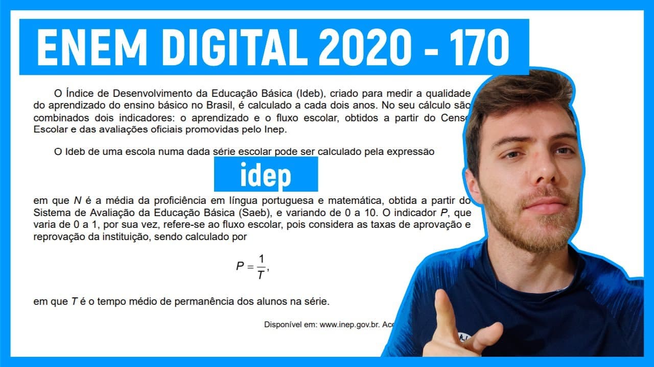 Thumbnail: 🛑 PORCENTAGEM -  Questão 170 Enem DIGITAL 2020 -  O Índice de Desenvolvimento da Educação...