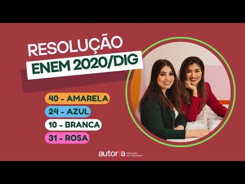 Thumbnail da aula: Enem 2020 Digital - Autoria Linguagem - Questão 40 | Linguagens, prova amarela