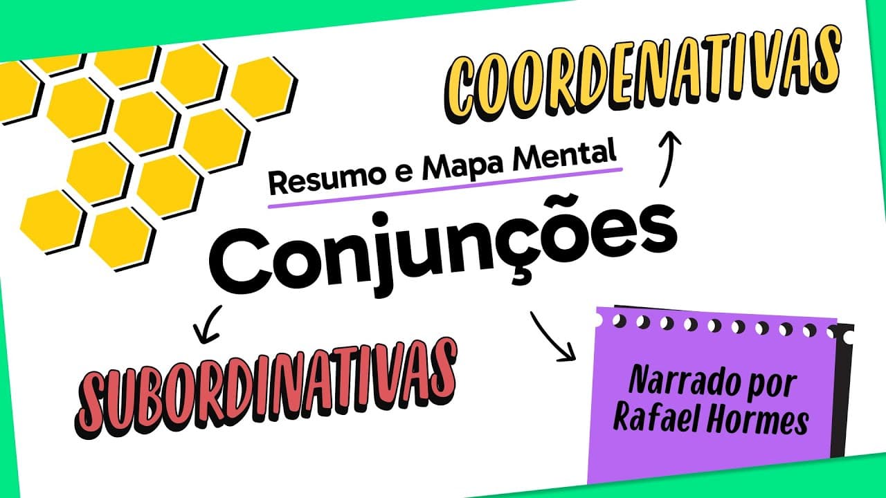 Thumbnail: PORTUGUÊS ENEM: CONJUNÇÕES | QUER QUE DESENHE | MAPA MENTAL | DESCOMPLICA