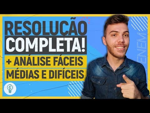 Thumbnail da aula: #ENEM 2021: MATEMÁTICA, RESOLUÇÃO COMPLETA | ANÁLISE FÁCIL, MÉDIA E DIFÍCIL