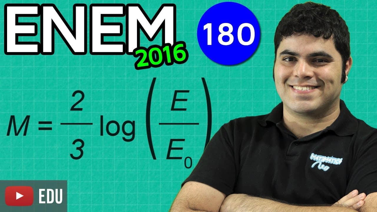 Thumbnail: ENEM 2016 Matemática #45 - Definição de Logaritmo (questão difícil)