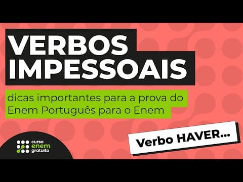 Thumbnail da aula: VERBOS IMPESSOAIS: dicas importantes para a prova do Enem | Português |  Mercedes Prado