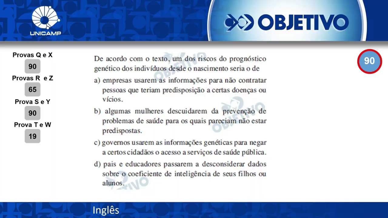 Thumbnail: Objetivo Oficial - Resolução Comentada - Língua Estrangeira - UNICAMP 1ª Fase