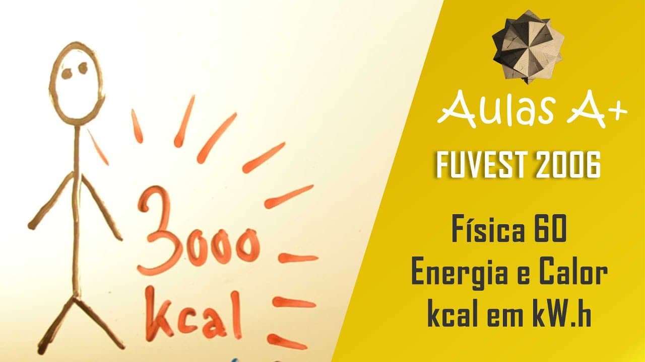 Thumbnail: Joules QUILOCALÓRICOS FUVEST 2006 - Física 60 - Potência e Calor kcal em kW.h - 1ª fase - Aulas A+