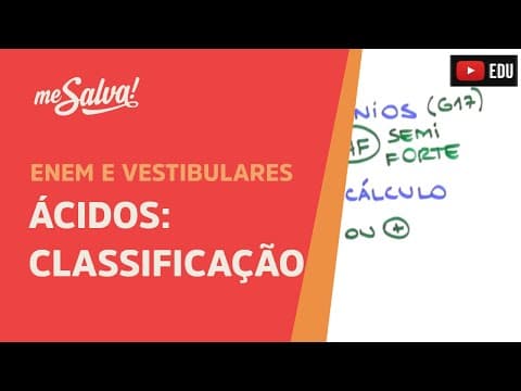 Thumbnail da aula: Me Salva! INO02 - Funções Inorgânicas - Ácidos: Classificação