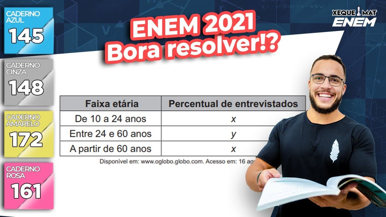 Thumbnail: 🟣 Questão 145 - Caderno Azul | Estatística | MATEMÁTICA ENEM 2021