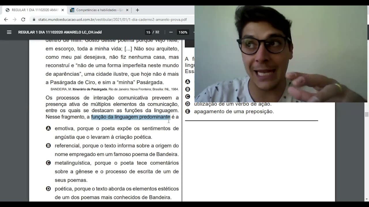 Thumbnail: FUNÇÕES DA LINGUAGEM - ENEM LINGUAGENS - PROF. FELIPE PEREIRA