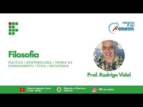 Thumbnail da aula: Filosofia com Prof. Rodrigo Vidal (22/09) - Resolução de Questões (Política, Ética, etc.)