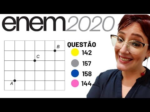 Thumbnail da aula: Questão 142 ENEM 2020 Matemática (caderno amarelo): Três amigos, André, Bernardo e Carlos, moram...