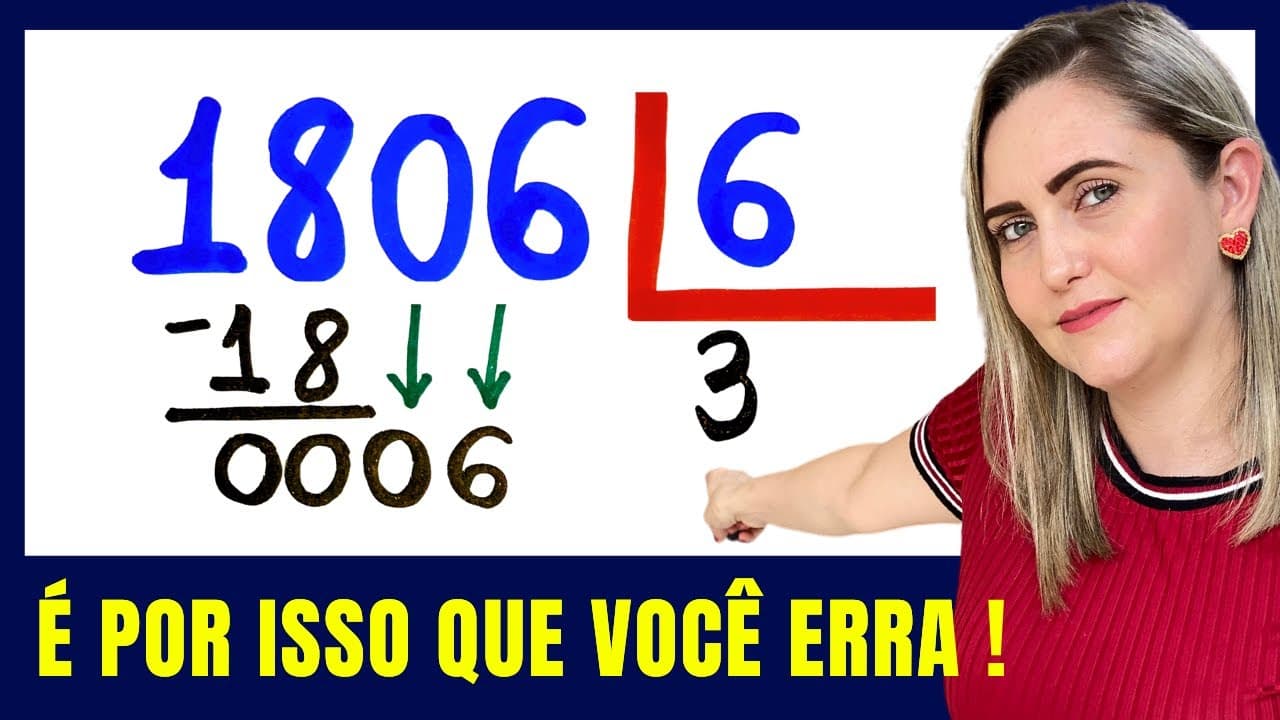 Thumbnail: 🤯CUIDADO PARA NÃO FAZER ERRADO ESSA DIVISÃO!!  Matemática básica todo dia.📚🚀