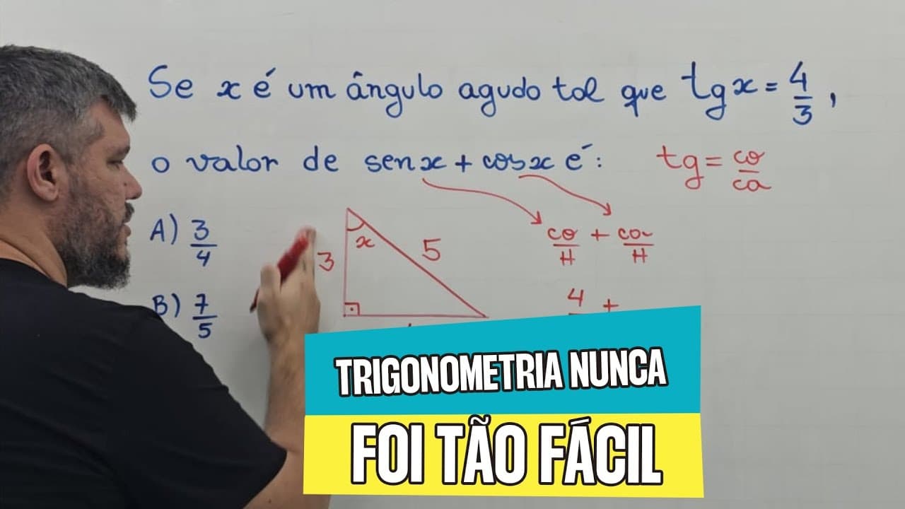 Thumbnail: Linda questão de TRIGONOMETRIA - Com macete incrível!