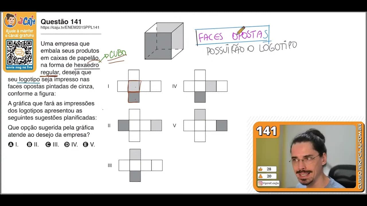 Thumbnail: [ENEM 2015 PPL] 141 📘 --- Uma empresa que embala seus produtos em caixas de papelão, na forma de