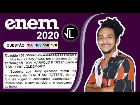 Thumbnail da aula: ENEM 2020 | Nos livros Harry Potter, um anagrama do nome do personagem “TOM MARVOLO RIDDLE” gerou a